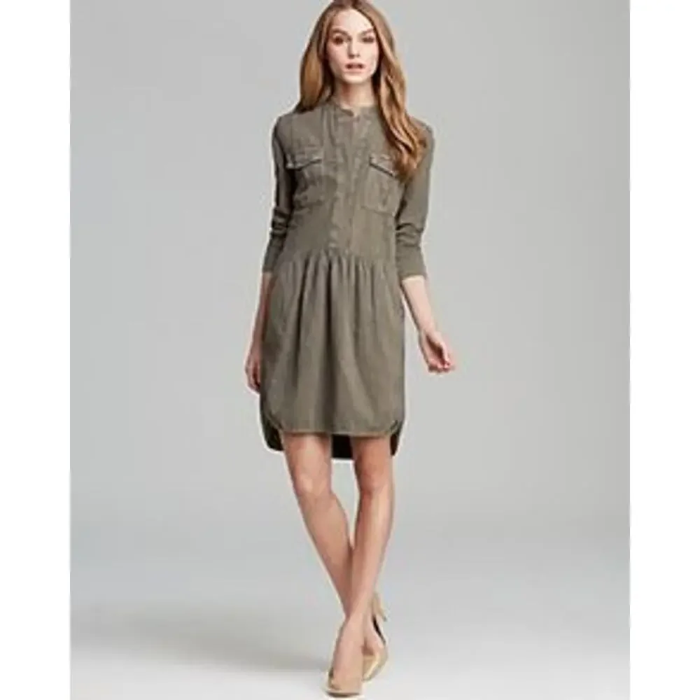 Standard James Perse Shirt Dress Gray Long Sleeve Cotton Casual Women Large - Picture 11 of 14